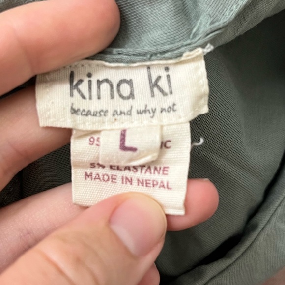 ❌ SOLD. ETSY Organic Cotton Double Layered Cropped Tank | Sage | Size L - Picture 3 of 4